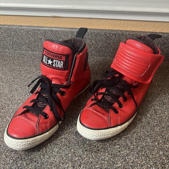 Converse All Star CT Hydro Leather High Top Red Black Mens Sz 9 Sneaker Women 11 - Picture 2 of 11